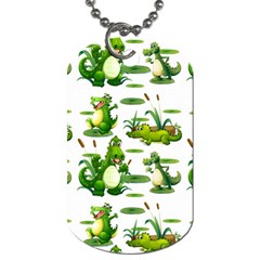 Crocodiles In The Pond Dog Tag (one Side) by Bigfootshirtshop