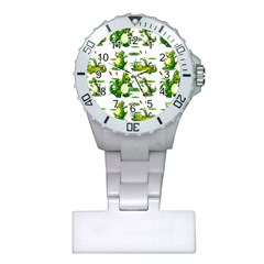 Crocodiles In The Pond Plastic Nurses Watch by Bigfootshirtshop