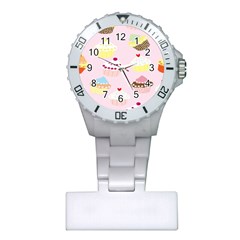 Cupcakes Wallpaper Paper Background Plastic Nurses Watch by Celenk