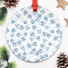 A Lot Of Skulls Blue Ornament (round) by jumpercat