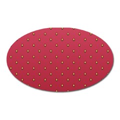 Strawberry Pattern Oval Magnet by jumpercat