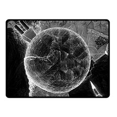 Space Universe Earth Rocket Fleece Blanket (small) by BangZart