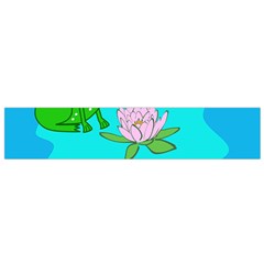 Frog Flower Lilypad Lily Pad Water Small Flano Scarf by BangZart