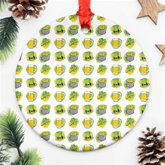 St Patrick S Day Background Symbols Round Ornament (two Sides) by BangZart