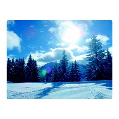 Ski Holidays Landscape Blue Double Sided Flano Blanket (mini)  by BangZart