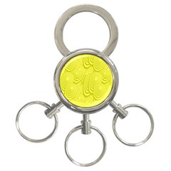 Yellow Oval Ellipse Egg Elliptical 3-ring Key Chains by BangZart