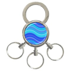 Blue Background Water Design Wave 3-ring Key Chains by BangZart