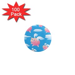 Flying Piggys Pattern 1  Mini Magnets (100 Pack)  by Bigfootshirtshop
