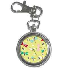 Colorful Dragonflies And White Flowers Pattern Key Chain Watches by Bigfootshirtshop