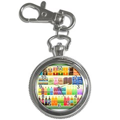 Supermarket Shelf Products Snacks Key Chain Watches by Celenk