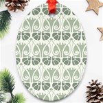 teal beige Ornament (Oval) Front