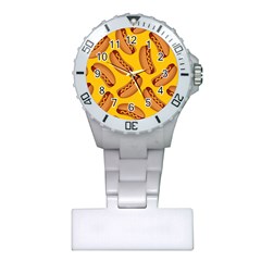 Hot Dog Seamless Pattern Plastic Nurses Watch by Celenk