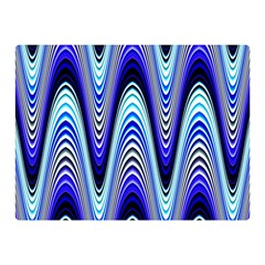 Waves Wavy Blue Pale Cobalt Navy Double Sided Flano Blanket (mini)  by Celenk