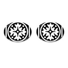 Mandala Pattern Mystical Cufflinks (oval) by Celenk