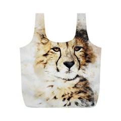 Leopard Animal Art Abstract Full Print Recycle Bags (m)  by Celenk