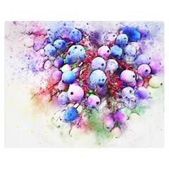 Berries Pink Blue Art Abstract Double Sided Flano Blanket (medium)  by Celenk