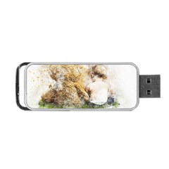 Bear Baby Sitting Art Abstract Portable Usb Flash (one Side) by Celenk