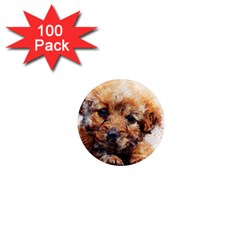 Dog Puppy Animal Art Abstract 1  Mini Magnets (100 Pack)  by Celenk