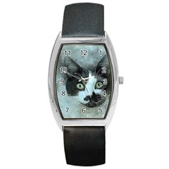 Cat Pet Art Abstract Vintage Barrel Style Metal Watch by Celenk