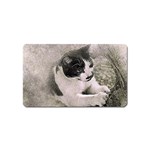 Cat Pet Art Abstract Vintage Magnet (Name Card) Front