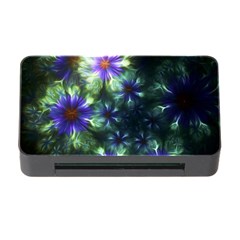 Fractal Painting Blue Floral Memory Card Reader With Cf by Celenk