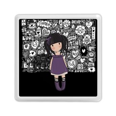 Dolly Girl In Purple Memory Card Reader (square)  by Valentinaart