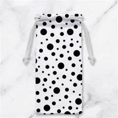 Black On White Polka Dot Pattern Jewelry Bag by LoolyElzayat