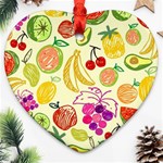 Cute Fruits Pattern Ornament (Heart) Front