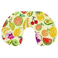Cute Fruits Pattern Travel Neck Pillows by paulaoliveiradesign