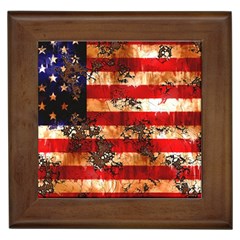American Flag Usa Symbol National Framed Tiles by Celenk
