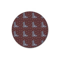 Deer Boots Brown Magnet 3  (round) by snowwhitegirl