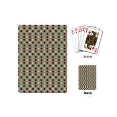 Grey Beige Burgundy Eggs On Green Playing Cards (mini)  by snowwhitegirl