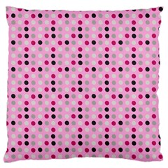 Grey Magenta Eggs On Pink Large Flano Cushion Case (one Side) by snowwhitegirl