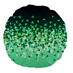 Green Disintegrate Large 18  Premium Round Cushions by jumpercat