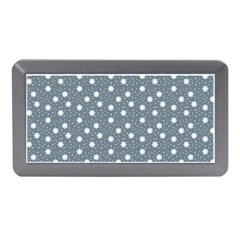 Floral Dots Blue Memory Card Reader (mini) by snowwhitegirl