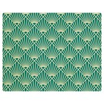 teal,beige,Art nouveau,vintage,original,belle époque,fan pattern,geometric,elegant,chic Double Sided Flano Blanket (Medium)  60 x50  Blanket Front