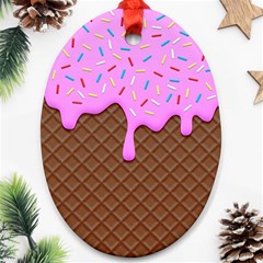 Chocolate And Strawberry Icecream Ornament (oval) by jumpercat