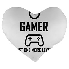 Gamer Large 19  Premium Flano Heart Shape Cushions by Valentinaart