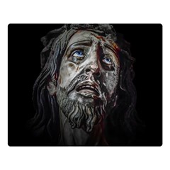 Jesuschrist Face Dark Poster Double Sided Flano Blanket (large)  by dflcprints