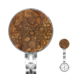Background Steampunk Gears Grunge Stainless Steel Nurses Watch by Nexatart