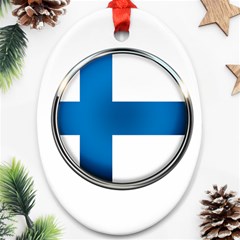 Finland Country Flag Countries Oval Ornament (two Sides) by Nexatart