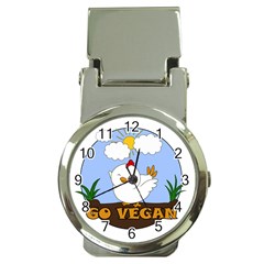Go Vegan - Cute Chick  Money Clip Watches by Valentinaart