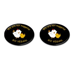 Go Vegan - Cute Chick  Cufflinks (oval) by Valentinaart