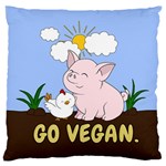 Go Vegan - Cute Pig and Chicken Standard Flano Cushion Case (One Side) Front