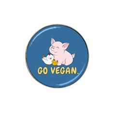 Go Vegan - Cute Pig And Chicken Hat Clip Ball Marker by Valentinaart