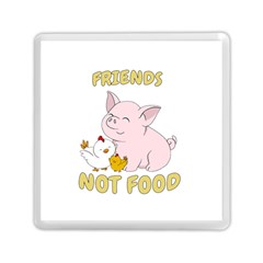 Friends Not Food - Cute Pig And Chicken Memory Card Reader (square)  by Valentinaart