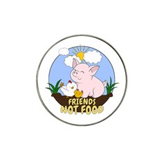 Friends Not Food - Cute Pig And Chicken Hat Clip Ball Marker (10 Pack) by Valentinaart