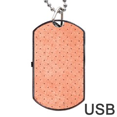 Dot Peach Dog Tag Usb Flash (two Sides) by snowwhitegirl
