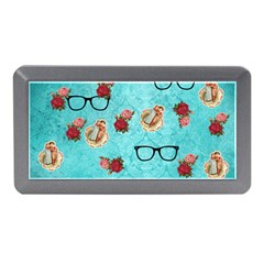 Vintage Glasses Blue Memory Card Reader (mini) by snowwhitegirl