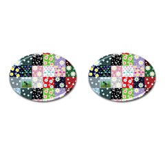 Dino Quilt Cufflinks (oval) by snowwhitegirl